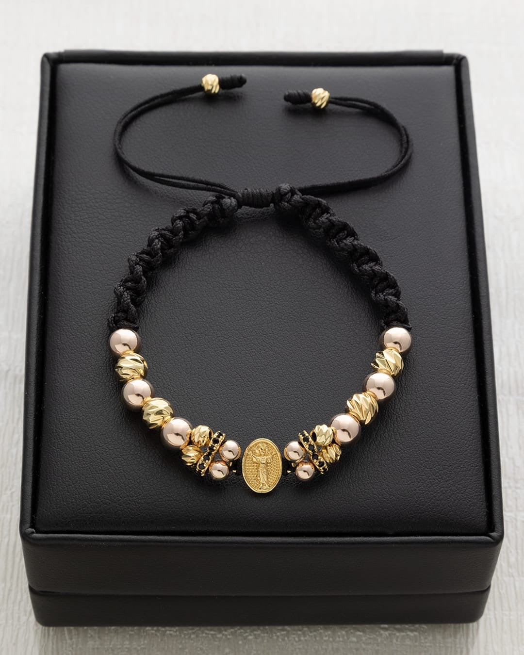 PULSERA BALÍN LISO DIAMANTADO 6-4 MM - DIJE DIVINO NIÑO