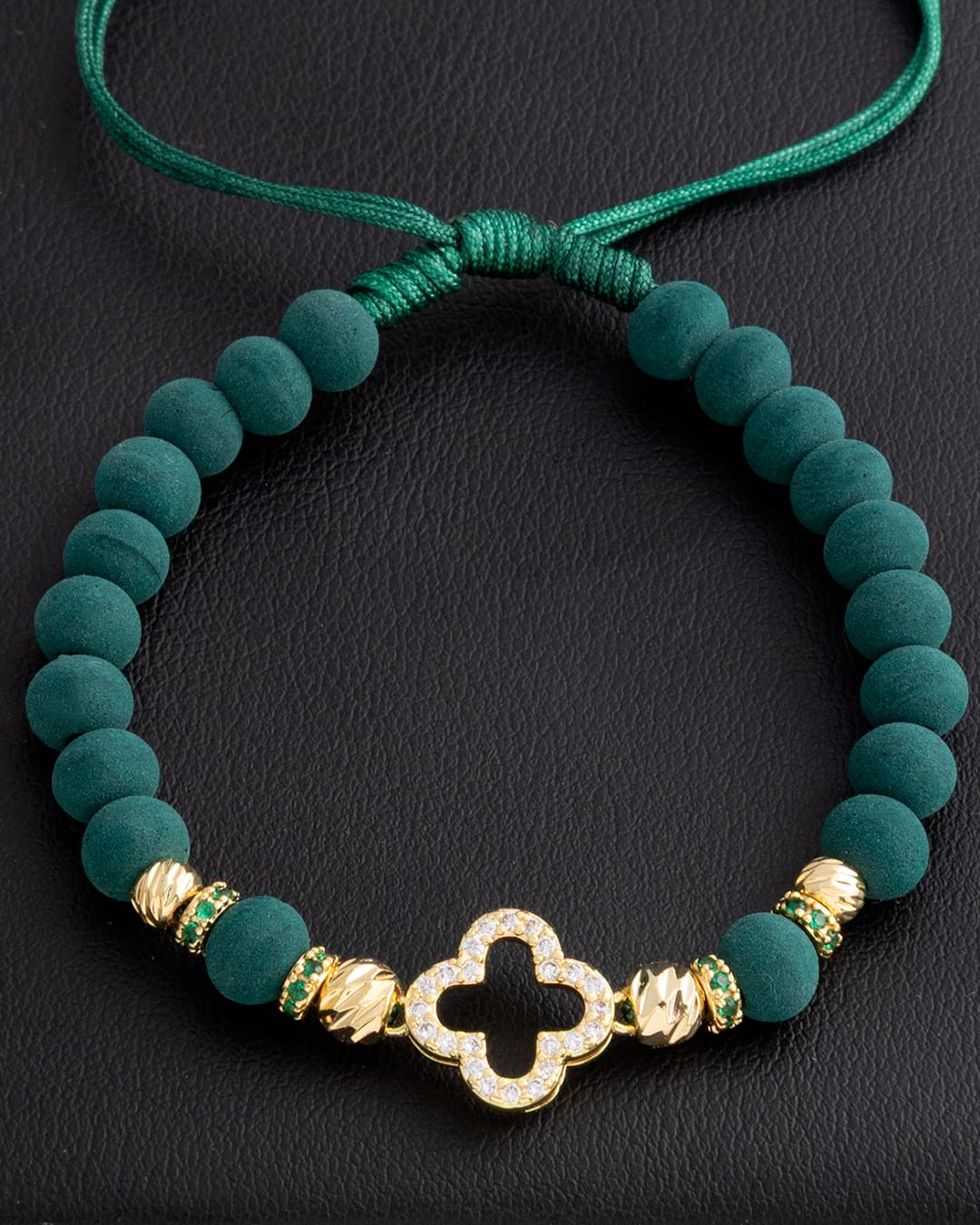 PULSERA BALÍN DIAMANTADO 5-4 MM - DIJE TRÉBOL