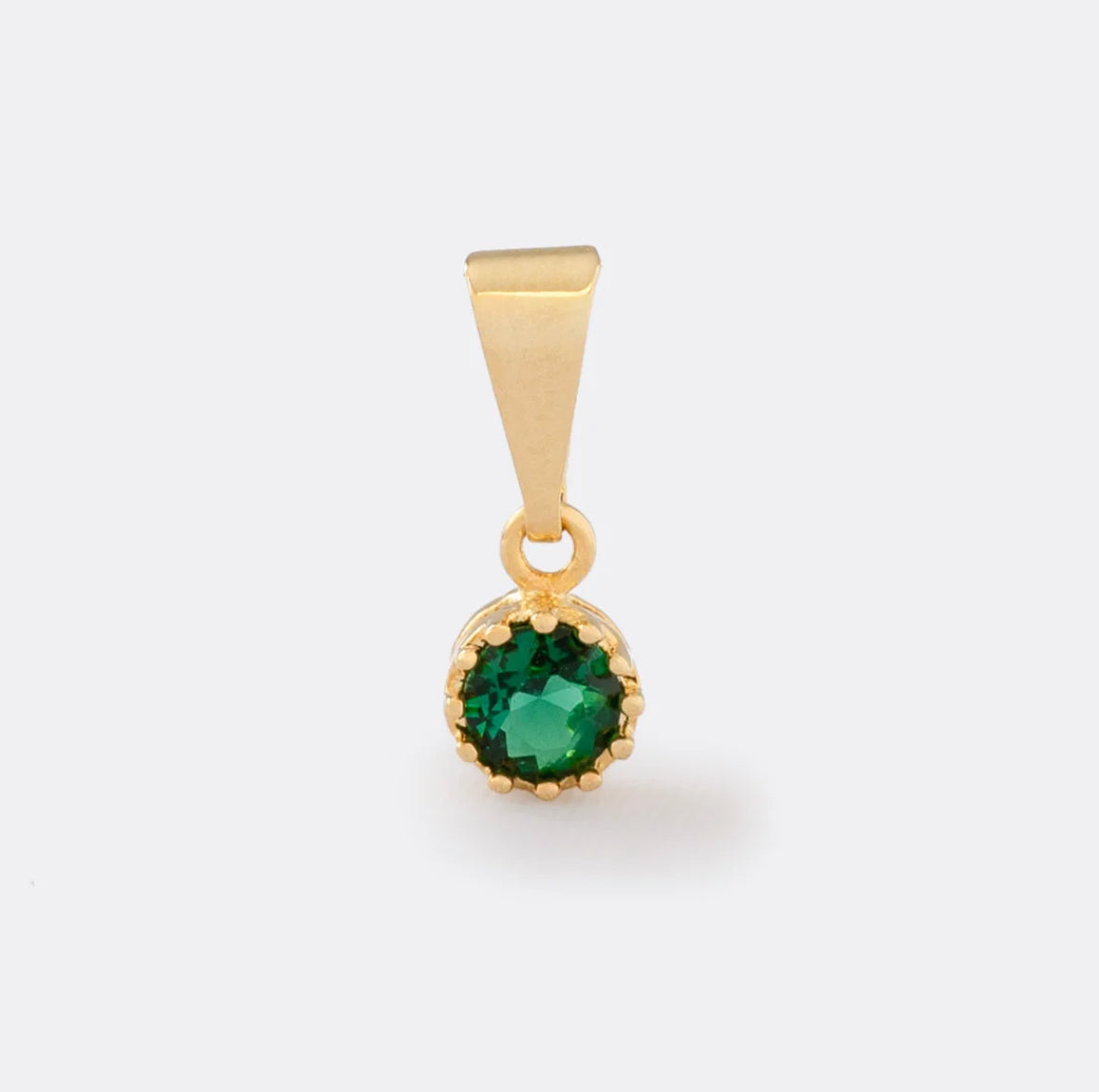 DIJE CIRCONIA MINI REDONDA PEQUEÑA VERDE
