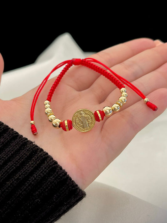 PULSERA BALÍN LISO 6-5-4 MM -DIJE SAN BENITO.