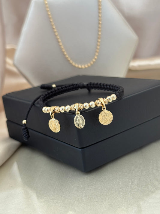 PULSERA PROTECCIÓN TRES DIJES