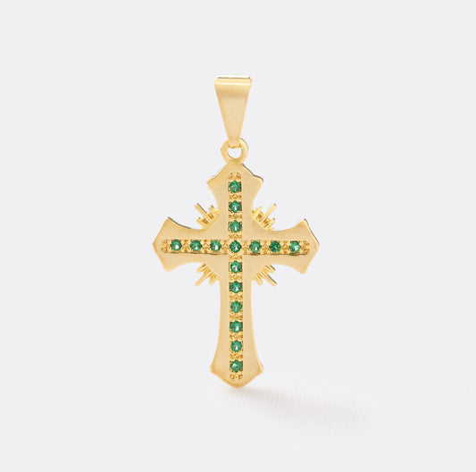 DIJE CRUZ SAGRADA VERDE.