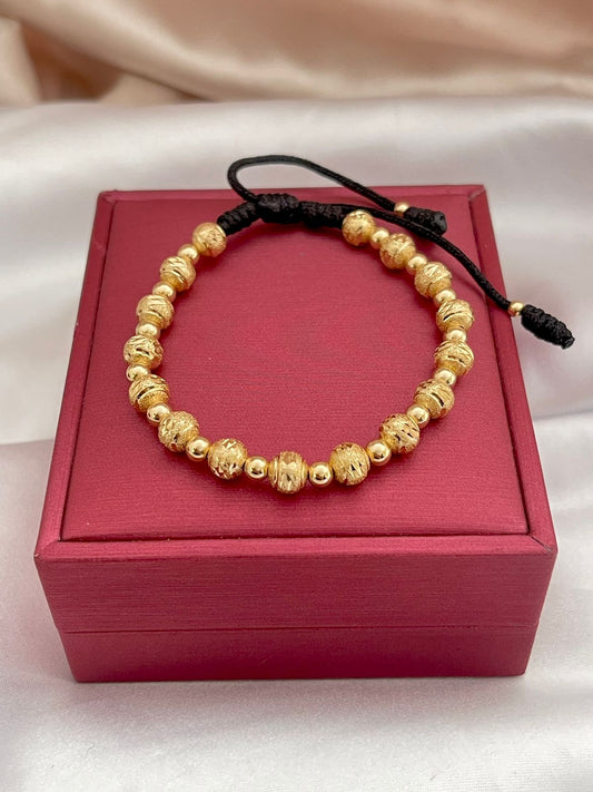 PULSERA BALÍN LISO DIAMANTADO 6-4MM.