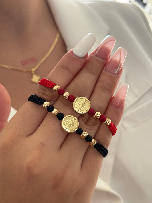 PULSERAS EN BALÍN DIAMANTADO 6 MM - DIJES VIRGEN.