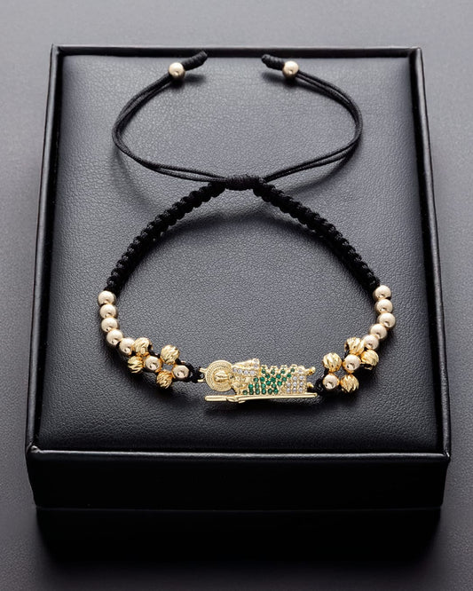 PULSERA BALÍN DIAMANTADO LISO 4 MM - DIJE SAN JUDAS.