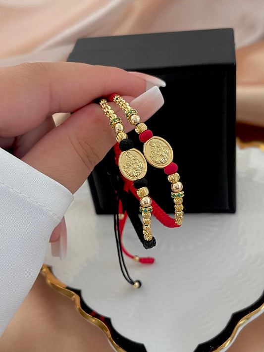 PULSERAS BALÍN LISO 4 MM - DIJE VIRGEN DEL CARMEN