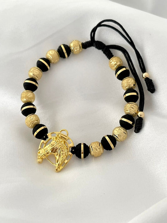 PULSERA BALÍN DIAMANTADO 8MM - DIJE HERRADURA.