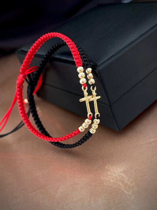 PULSERAS BALÍN LISO 3MM-DIJE CRUZ