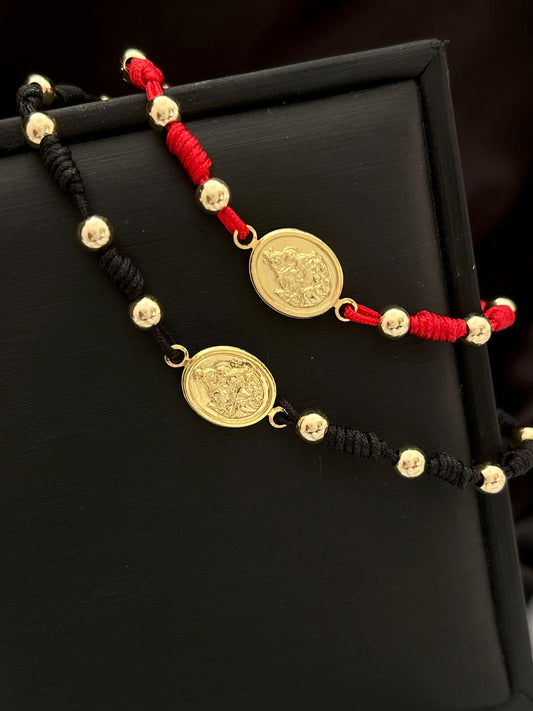 PULSERA BALÍN LISO 4 MM - DIJE VIRGEN DEL CARMEN